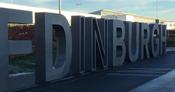 Edinburgh Airport Welcome signage